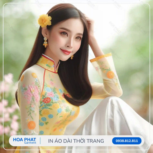 In áo dài thời trang - In Chuyển Nhiệt Hòa Phát - Công Ty TNHH Sản Xuất Thương Mại May Mặc Hòa Phát