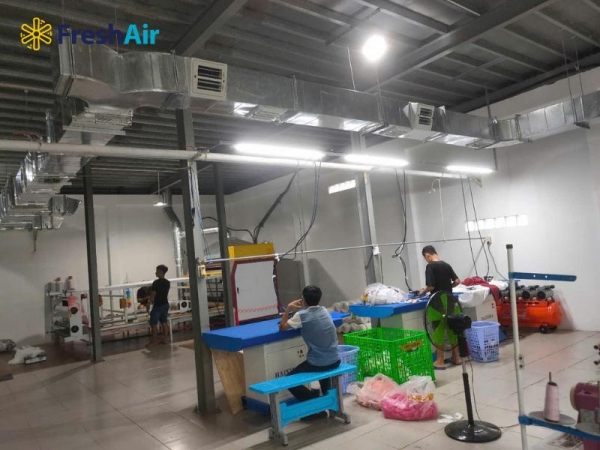 Dự án hệ thống làm mát xưởng may - Công Ty TNHH Sản Xuất Thương Mại Dịch Vụ Fresh Air