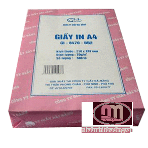 Giấy A4 84 70 BB vỏ hồng - Văn Phòng Phẩm Hanko Hà Nam - Công Ty TNHH SX TM DV Hanko Hà Nam