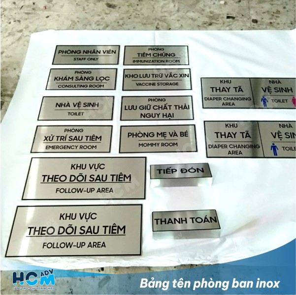 Bảng tên phòng ban inox