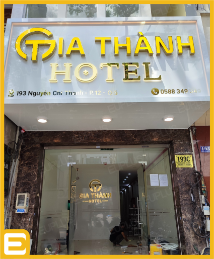 Dự án biển hiệu Gia Thành Hotel - Bảng Hiệu Quảng Cáo Euplus - Công Ty TNHH Thương Mại Dịch Vụ Quảng Cáo Euplus