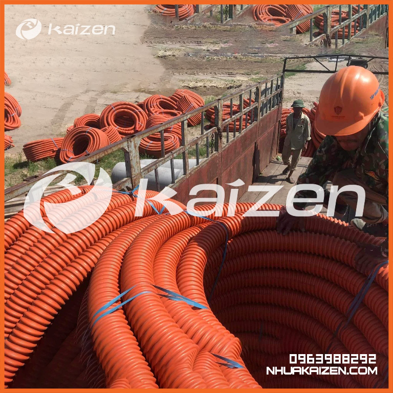 Ống gân xoắn HDPE Cam Kaizen - ống Nhựa Kaizen - Công Ty Cổ Phần Nhựa Kaizen