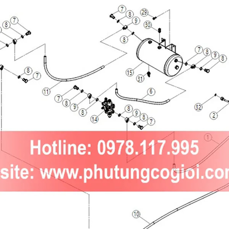 Hệ thống phanh máy xúc lật nhỏ