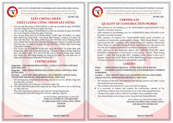 Chứng nhận Chất lượng Công trình Xây dựng