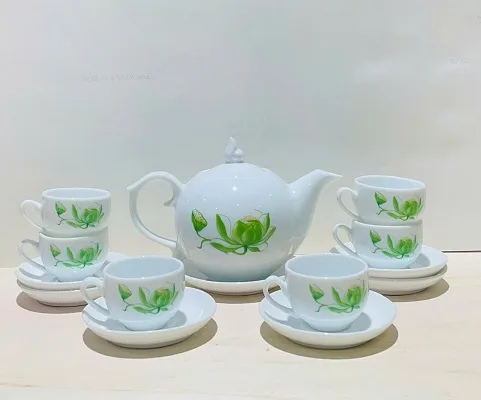 Bộ ấm trà Bát Tràng hoa tiết 03 - Quà Tặng BONDI - Công Ty TNHH Dịch Vụ Và Giải Pháp Lotus
