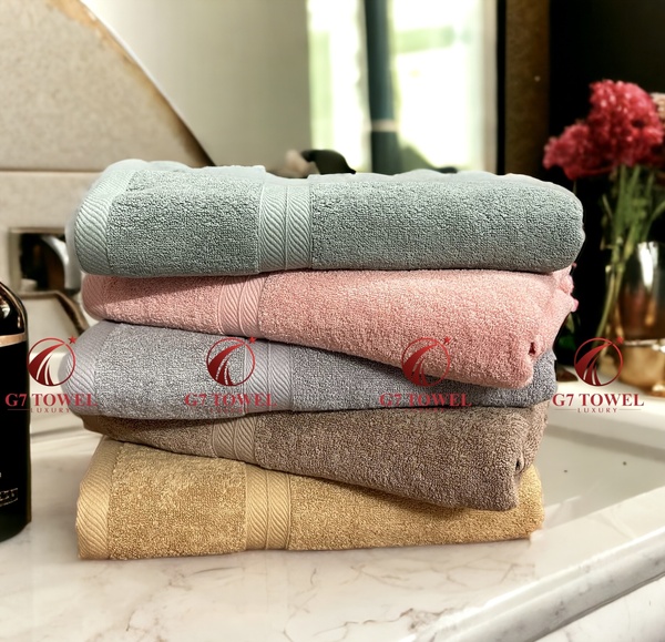 Bộ 5 khăn Cotton mặt, gội, tắm G7 WT07