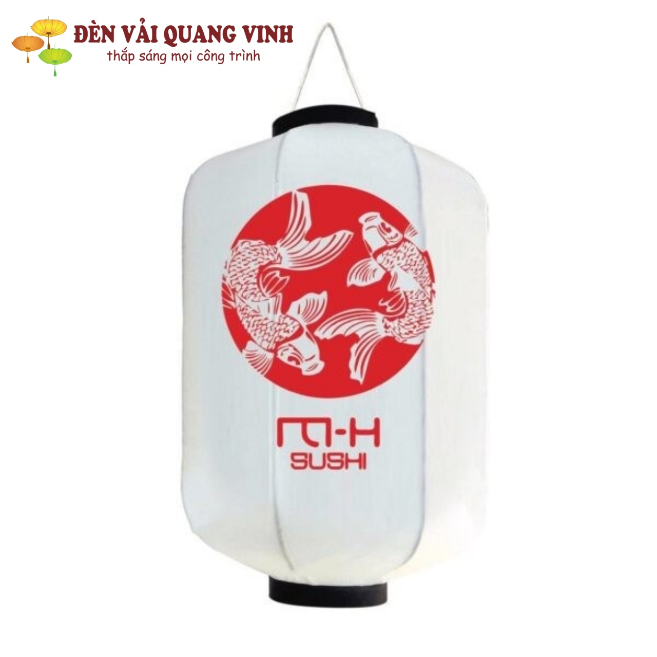 Đèn lồng Nhật in logo quán sushi - Đèn Lồng Quang Vinh - Công Ty TNHH Sản Xuất Và Thương Mại Đèn Trang Trí Quang Vinh