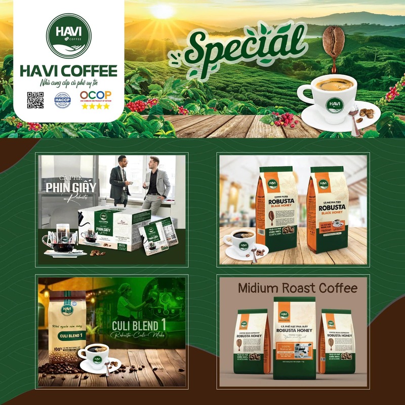 Cà phê pha phin giấy lọc Havi Coffee