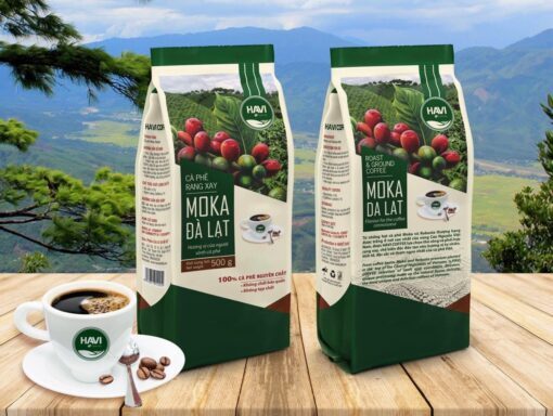 Cà phê rang xay Moka Đà Lạt túi 500g
