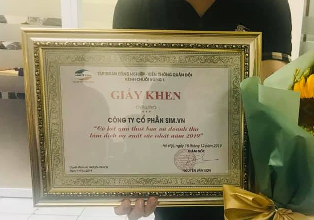 Giấy khen tại SIM.vn