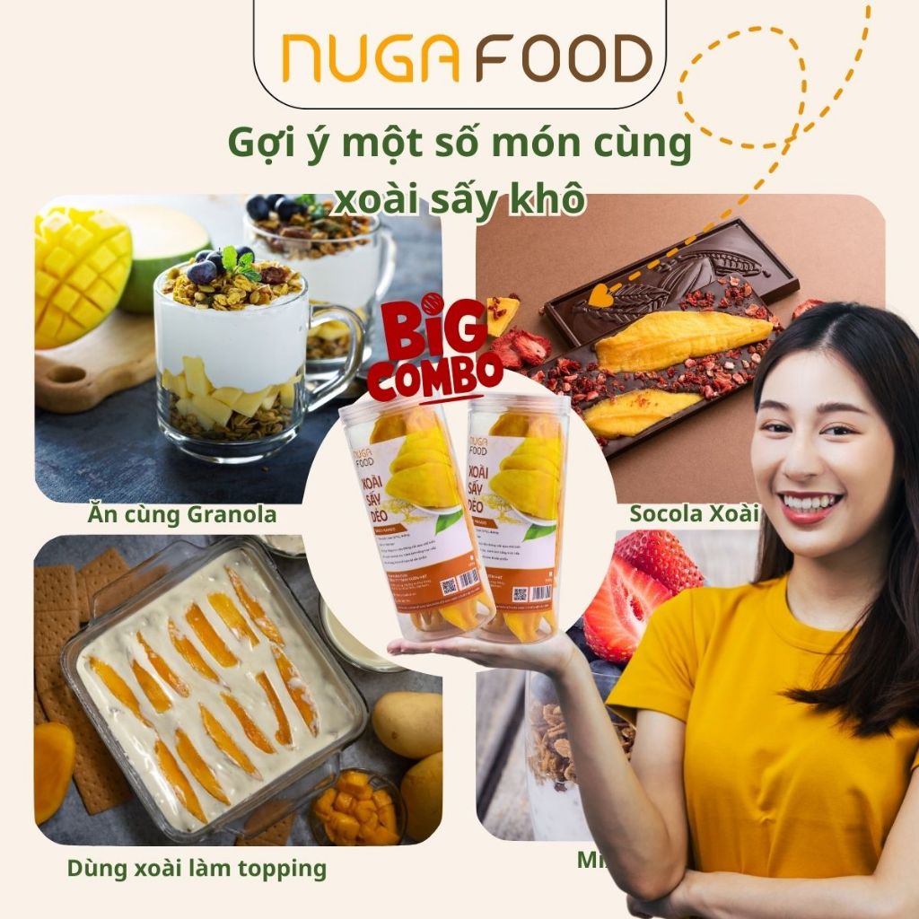 Combo 1kg xoài sấy dẻo NUGAFOOD - Nuga Food - Công Ty TNHH Vườn Hạt