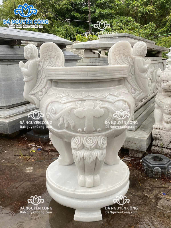 Lư hương công giáo - Tượng Đá Non Nước Đà Nẵng - Công Ty TNHH Điêu Khắc Đá Mỹ Nghệ Nguyễn Công