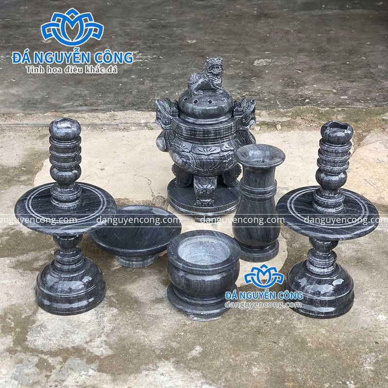 Đồ thờ đá cẩm thạch xanh đen - Tượng Đá Non Nước Đà Nẵng - Công Ty TNHH Điêu Khắc Đá Mỹ Nghệ Nguyễn Công