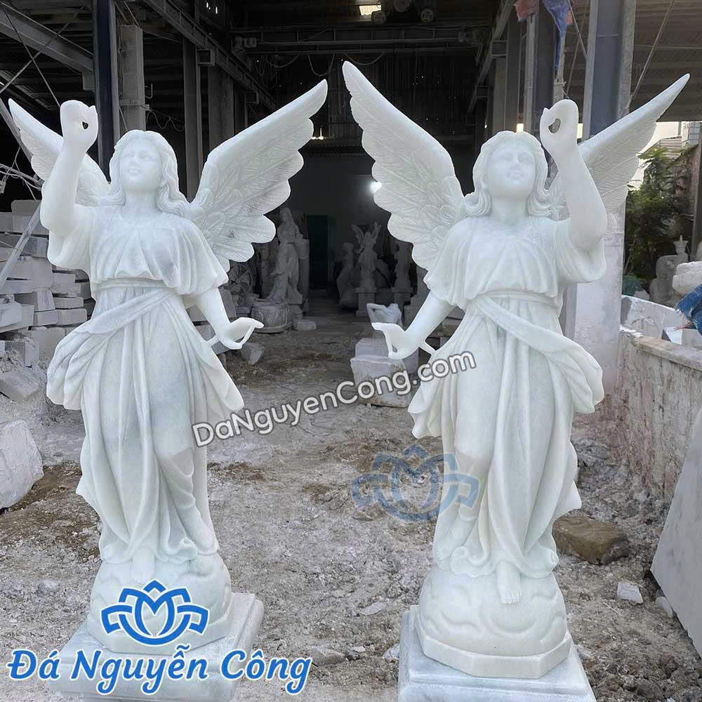 Tượng thiên thần thổi loa - Tượng Đá Non Nước Đà Nẵng - Công Ty TNHH Điêu Khắc Đá Mỹ Nghệ Nguyễn Công