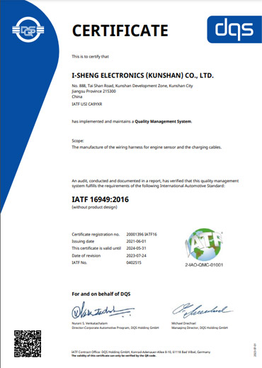 IATF 16949:2016 - Dây Cáp Điện I Sheng - Công Ty TNHH I Sheng Electric Wire & Cable (Việt Nam)