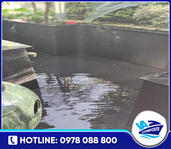 Dịch vụ bọc Composite chống thấm bể cá Koi - Nhựa Composite Việt Anh - Công Ty Trách Nhiệm Hữu Hạn Sản Xuất Việt Anh