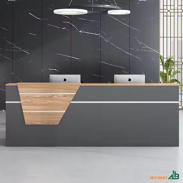 Quầy lễ tân văn phòng 2m4 sang trọng QLT105 - Nội Thất AB - Công Ty TNHH Trang Trí Nội Thất AB