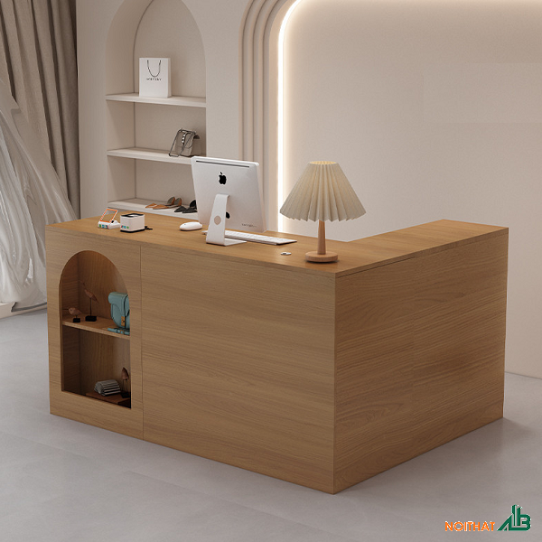 Bàn thu ngân chữ L QTN040 - Nội Thất AB - Công Ty TNHH Trang Trí Nội Thất AB
