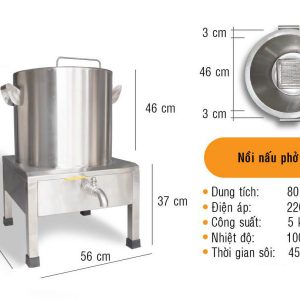 Nồi nấu nước phở 80 lít