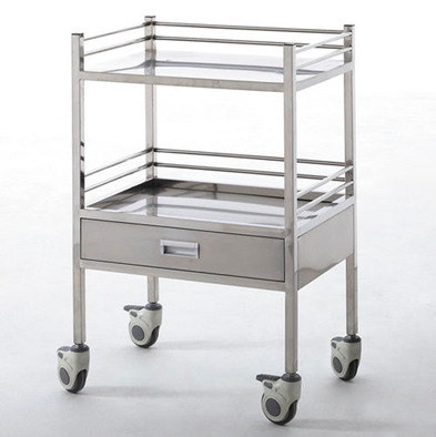 Xe đẩy inox y tế 2 tầng có hộc - Inox Duy Hải - Công Ty TNHH Sản Xuất Thương Mại Xuất Nhập Khẩu Duy Hải