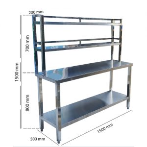 Bàn inox có kệ trên - Inox Duy Hải - Công Ty TNHH Sản Xuất Thương Mại Xuất Nhập Khẩu Duy Hải