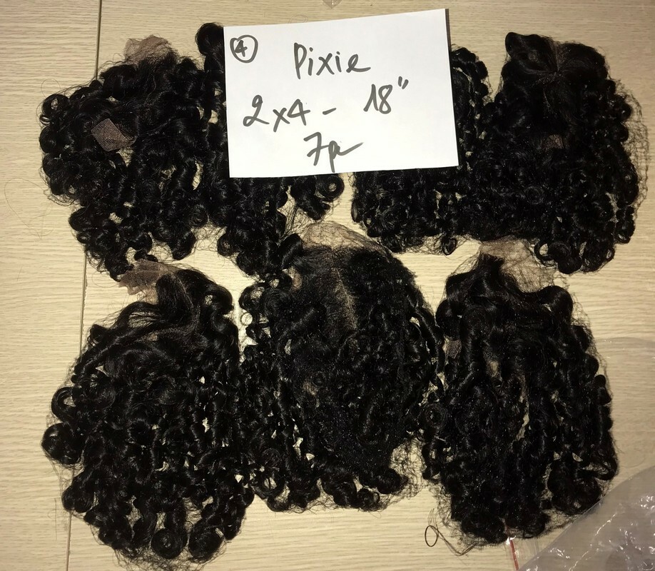 Tóc xoăn pixie gắn ren che đỉnh - Công Ty K - Hair Vietnamese Hair Factory