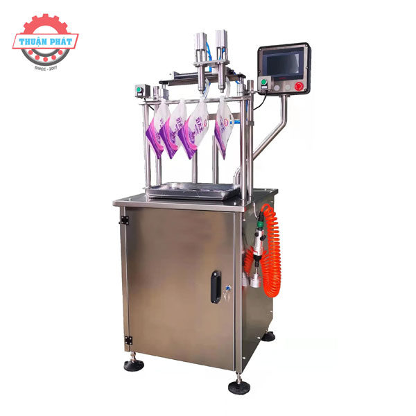 Máy chiết rót túi 2 vòi bán tự động