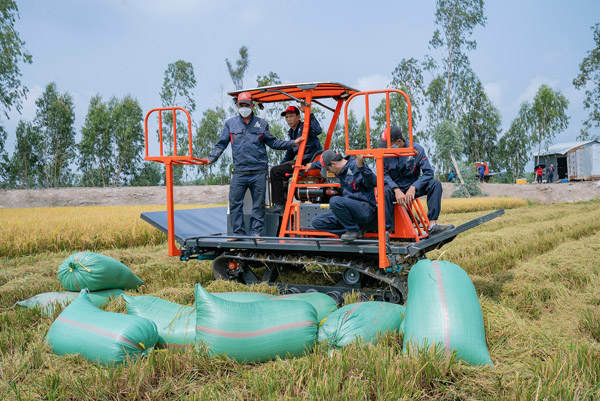 Hình ảnh thực tế máy kéo bánh xích - Máy Móc Nông Nghiệp Hoàng Giang - Công Ty TNHH 01 TV SX-TM & DV Hoàng Giang