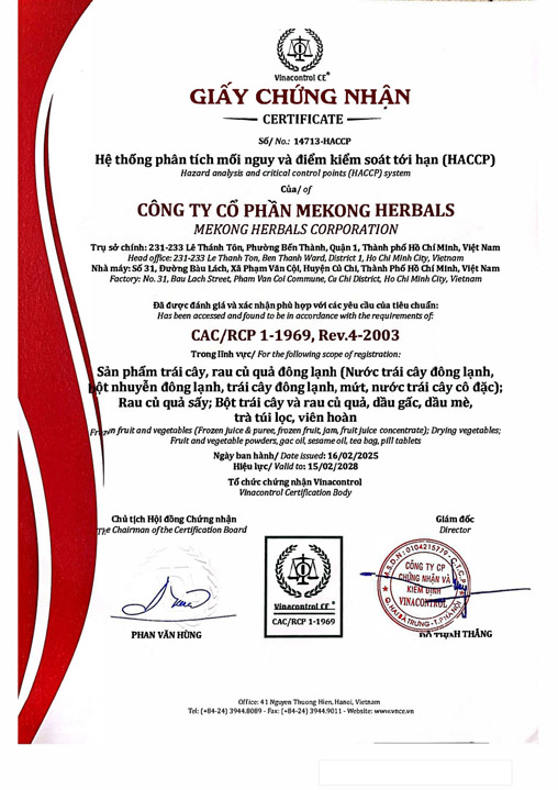 Chứng nhận HACCP