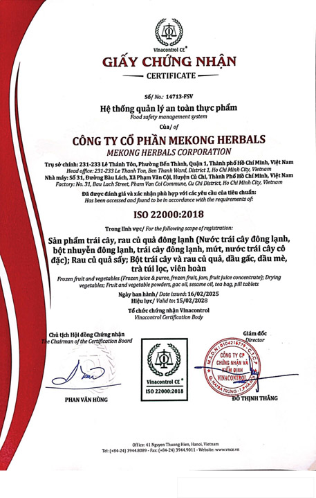 Chứng nhận ISO 22000:2018