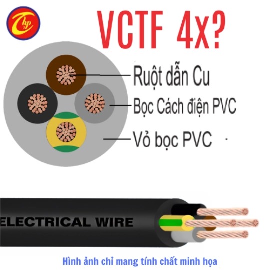 VCTF 4x0.75 - Dây tròn 4 ruột mềm dây pha 30 sợi 300/500V Cadisun