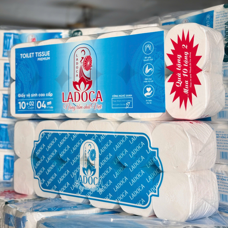 Giấy vệ sinh Ladoca 12 cuộn 12kg