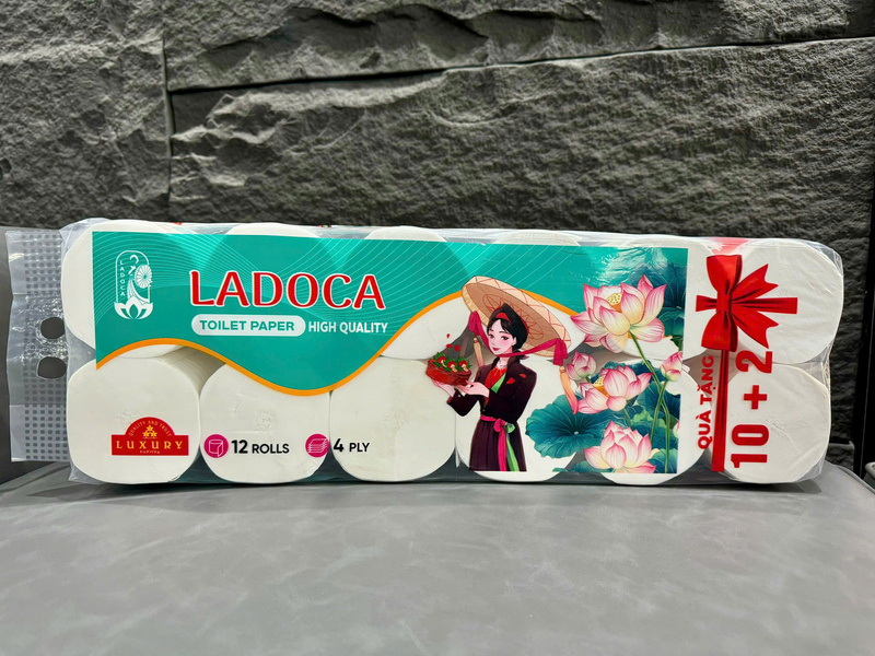 Giấy vệ sinh cuộn nhỏ Ladoca Luxury 10 cuộn - Giấy Vệ Sinh LADOCA - Công Ty Cổ Phần Sản Xuất Kinh Doanh Giấy Hồng Phát