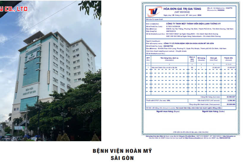 Bệnh viện hoàn mỹ Sài Gòn - Điều Hòa Không Khí Tường Vy - Công Ty TNHH Một Thành Viên Điện Lạnh Tường Vy