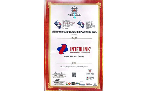 Giải thưởng Vietnam brand leadership 2024 - Dịch Vụ Hải Quan Interlink - Công Ty Cổ Phần Interlink