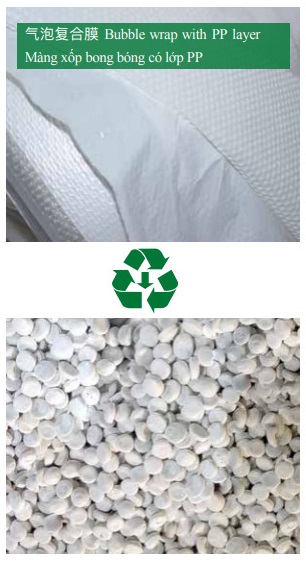 Sản xuất hạt nhựa từ màng xốp bong bóng có lớp PP - Máy Tạo Hạt Nhựa Tái Chế HONGKE - Công Ty TNHH Máy Móc HONGKE
