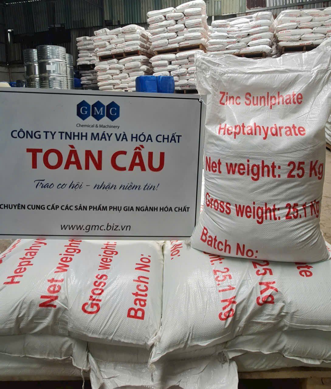 Kẽm Sulfate (ZnSO4.7H2O) - Hóa Chất GMC - Công Ty TNHH Máy Và Hóa Chất Toàn Cầu