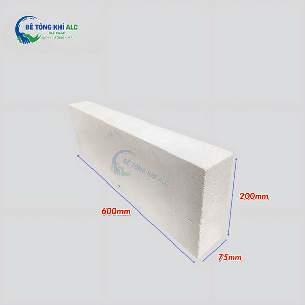 Gạch bê tông nhẹ AAC 600x200x75mm - Nhà Máy Bê Tông Khí ALC