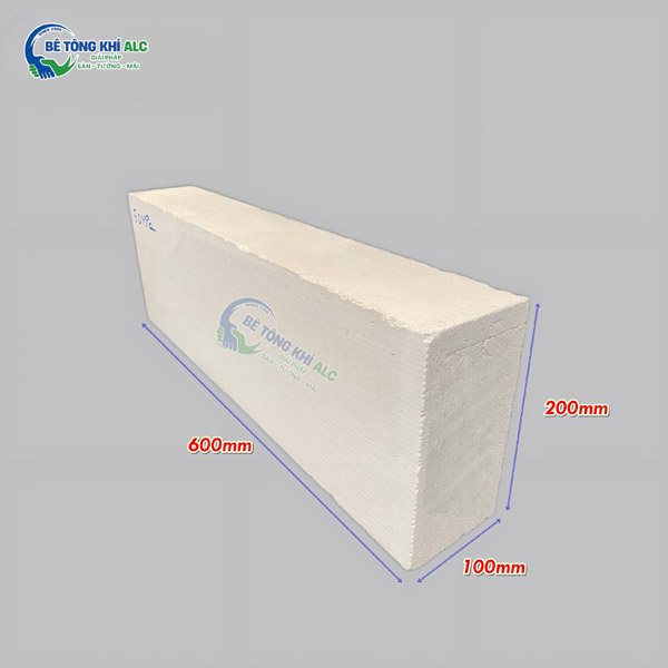 Gạch bê tông nhẹ AAC 600x200x100mm - Nhà Máy Bê Tông Khí ALC