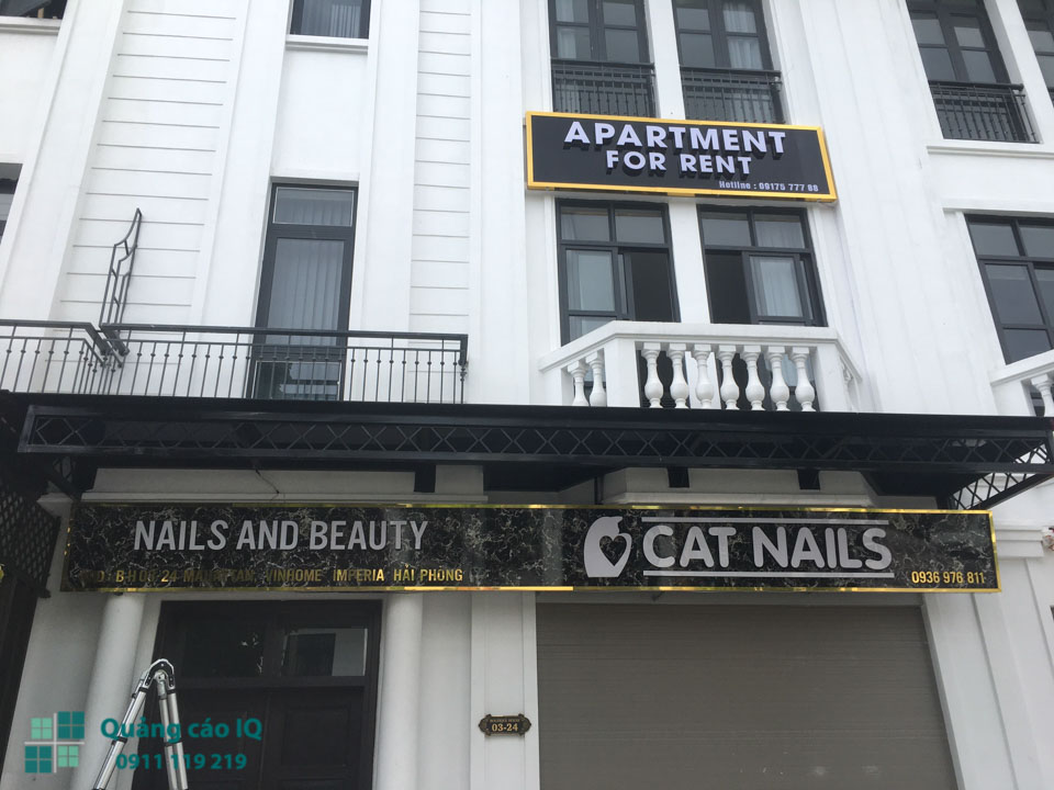 Làm biển hiệu cửa hàng nail: Cat Nails – Vinhomes – Hải Phòng - Biển Hiệu Quảng Cáo IQ - Công Ty Cổ Phần IQ Holdings