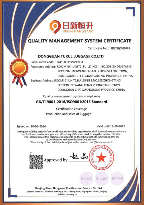Chứng nhận ISO 9001:2015 - Vali JOYWAY GLOBAL VENTURES  - Công Ty TNHH JOYWAY GLOBAL VENTURES