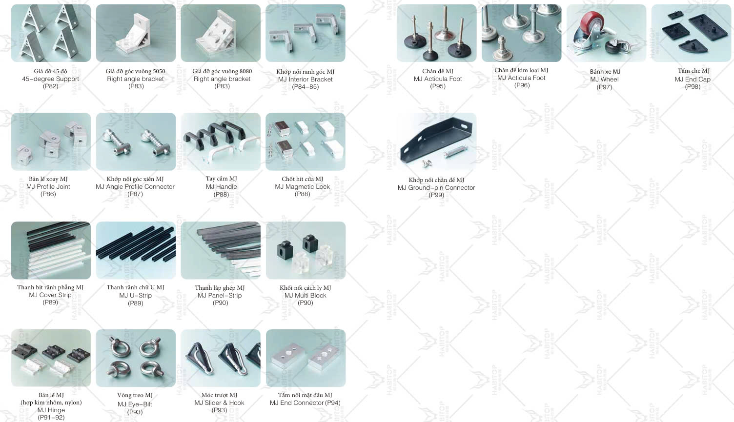 Phụ kiện nhôm định hình - Nhôm Định Hình Minjian Việt Nam - Công Ty TNHH Nhôm Minjian Việt Nam