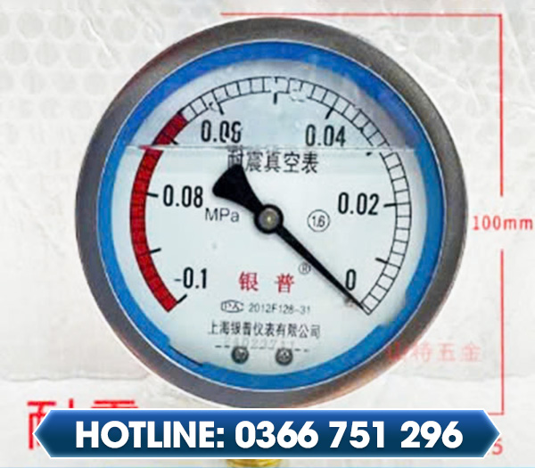 Đồng hồ đo áp suất đầu vào chống sốc YN100 chống rung 0.1 - 0 MPa - Linh Kiện Máy Văn Phòng Minh Hà - Công Ty TNHH Thiết Bị Kỹ Thuật Minh Hà Bắc Ninh
