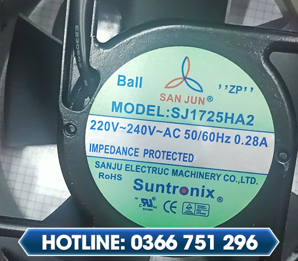 Quạt gió Sanjun Suntronix 220-240V - 0,28A model: SJ1725HA2 - Linh Kiện Máy Văn Phòng Minh Hà - Công Ty TNHH Thiết Bị Kỹ Thuật Minh Hà Bắc Ninh