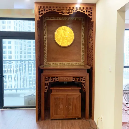 Bàn thờ chung cư gỗ hương mẫu BT-039 - Đồ Thờ Phúc Lộc - Công Ty TNHH Đồ Thờ Phúc Lộc