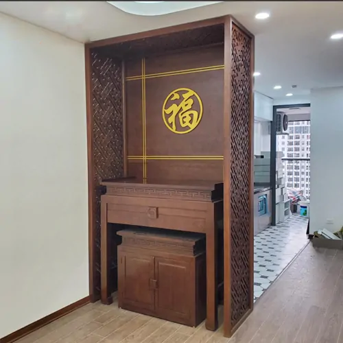 Bàn thờ chung cư gỗ sồi mẫu BT-040 - Đồ Thờ Phúc Lộc - Công Ty TNHH Đồ Thờ Phúc Lộc