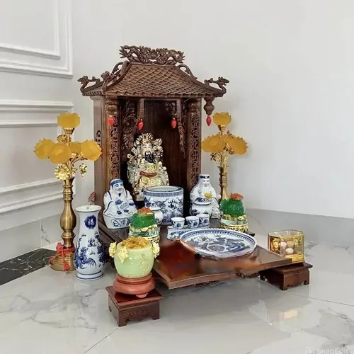 Bàn thờ thổ địa mái chùa mẫu BTT-1021 - Đồ Thờ Phúc Lộc - Công Ty TNHH Đồ Thờ Phúc Lộc