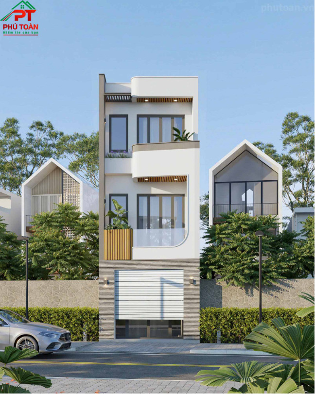 Thiết kế nhà phố mặt tiền 5m 2 tầng