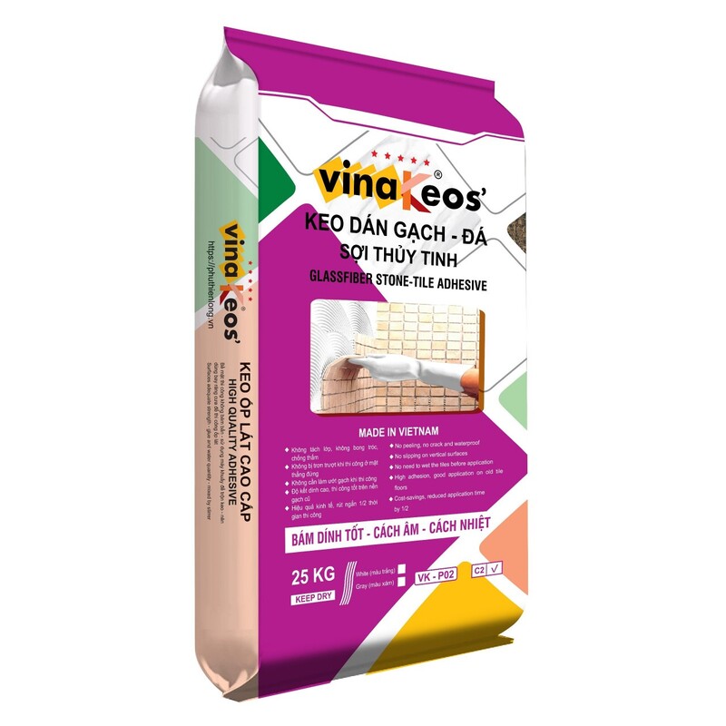 Keo dán gạch, đá sợi thủy tinh