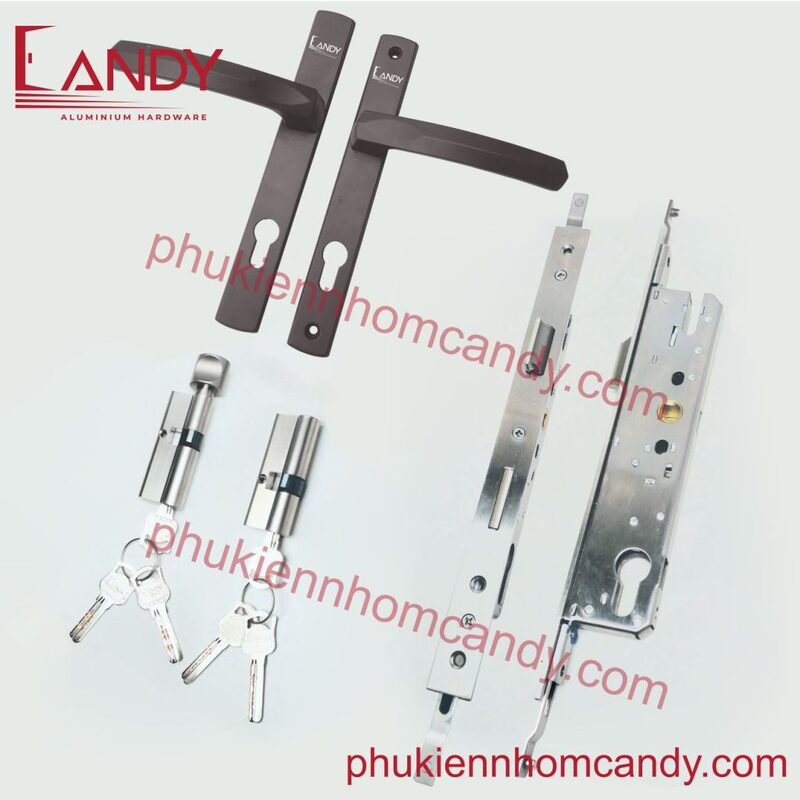 Khóa đa điểm tay cong - màu nâu